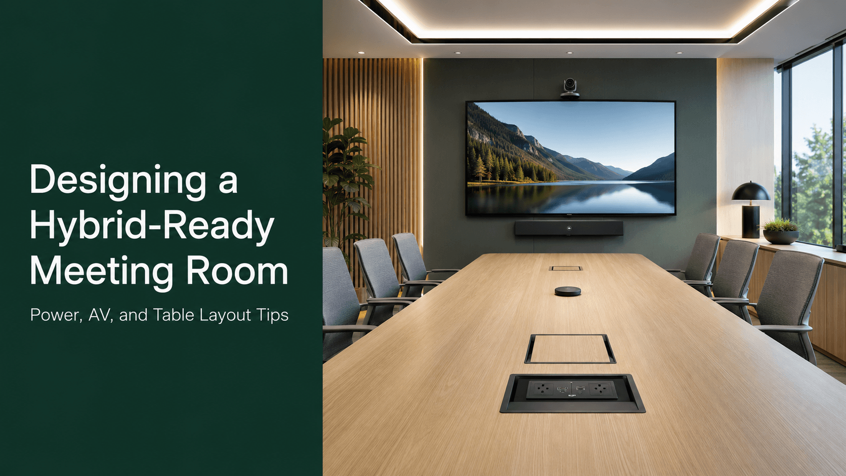 Designing a Hybrid-Ready Meeting Room: Power, AV, and Table Layout Tips