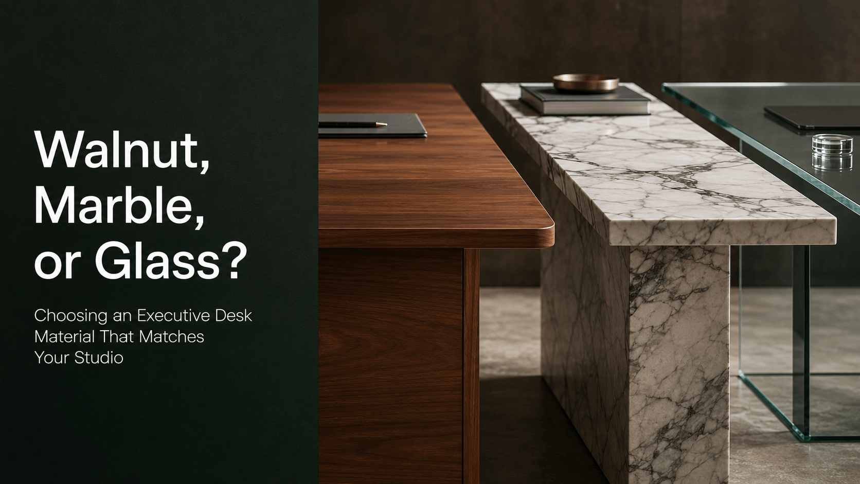 Walnut, Marble, or Glass? Choosing an Executive Desk Material That Matches Your Studio