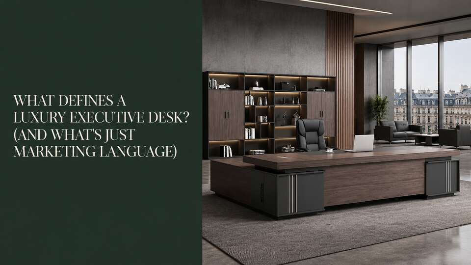 Kaguyasu black walnut luxury executive desk in a design-led European office