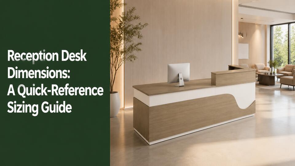 Reception desk dimensions guide for a European creative office