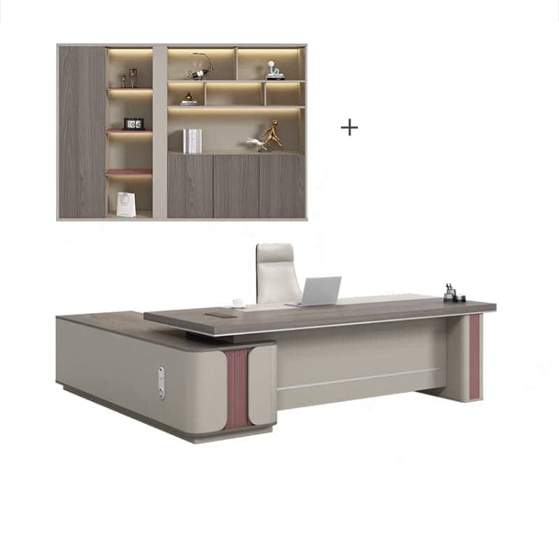 Natural L-Shaped Executive Desk with Side Cabinet - LBZ-411 - product image 12