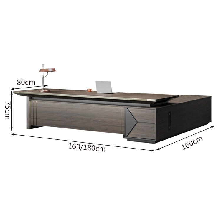 Gray Oak Executive Desk with Lockable Storage - LBZ-C025 - product image 5