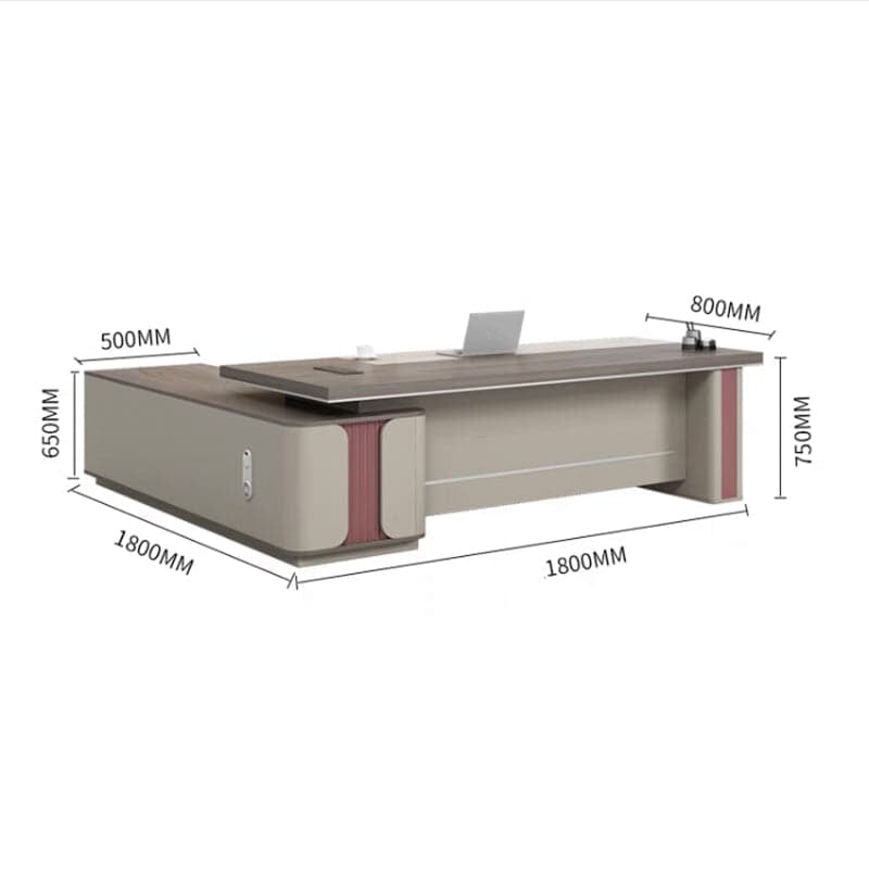Natural L-Shaped Executive Desk with Side Cabinet - LBZ-411 - product image 3
