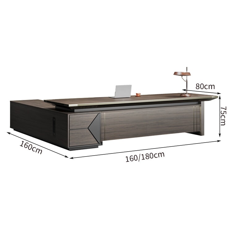 Gray Oak Executive Desk with Lockable Storage - LBZ-C025 - product image 6