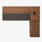 Walnut L-Shaped Executive Desk with Power and Storage – product image 4