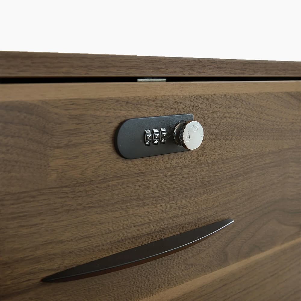 Walnut L-Shaped Executive Desk with Power and Storage – product image 11