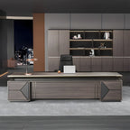 Gray Oak Executive Desk with Lockable Storage - LBZ-C025 - product image 1