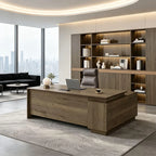 Walnut_Executive_Desk_with_Return_and_Integrated_Storage_kaguyasu_LBZ-2141_Main_picture 3