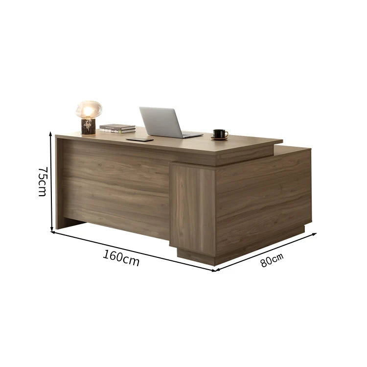 Walnut_Executive_Desk_with_Return_and_Integrated_Storage_kaguyasu_LBZ-2141_Main_picture 5
