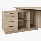 Walnut_Executive_Desk_with_Return_and_Integrated_Storage_kaguyasu_LBZ-2141_Main_picture 6