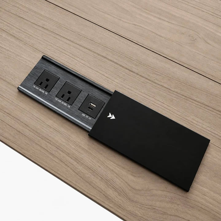 Walnut_Executive_Desk_with_Return_and_Integrated_Storage_kaguyasu_LBZ-2141_Main_picture 7