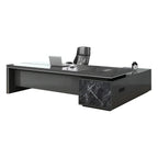black marble modern l shaped executive desk kaguyasuLBZ 2135 main images 4