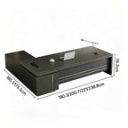 detailed image modern l shaped executive desk with power outlet side cabinet LBZ 605 5