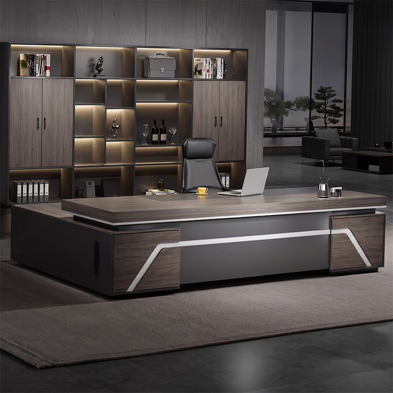 detailed image multifunctional president desk with power outlet pc ventilation LBZ M015 1