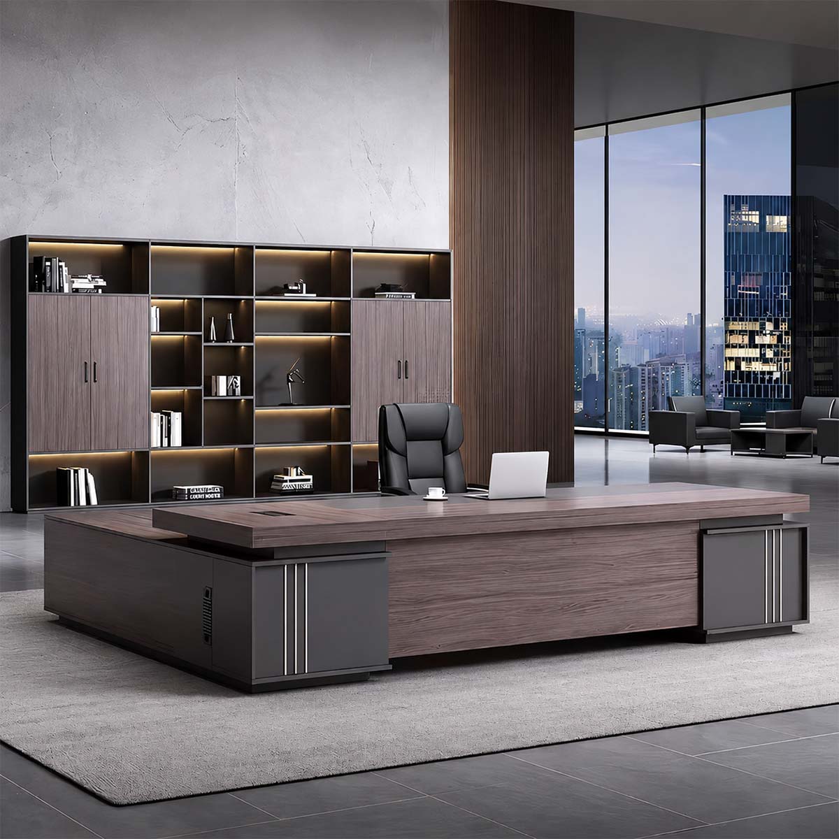 Black Walnut Desk - Large CEO Office Desk - product image 3 Hauptbild