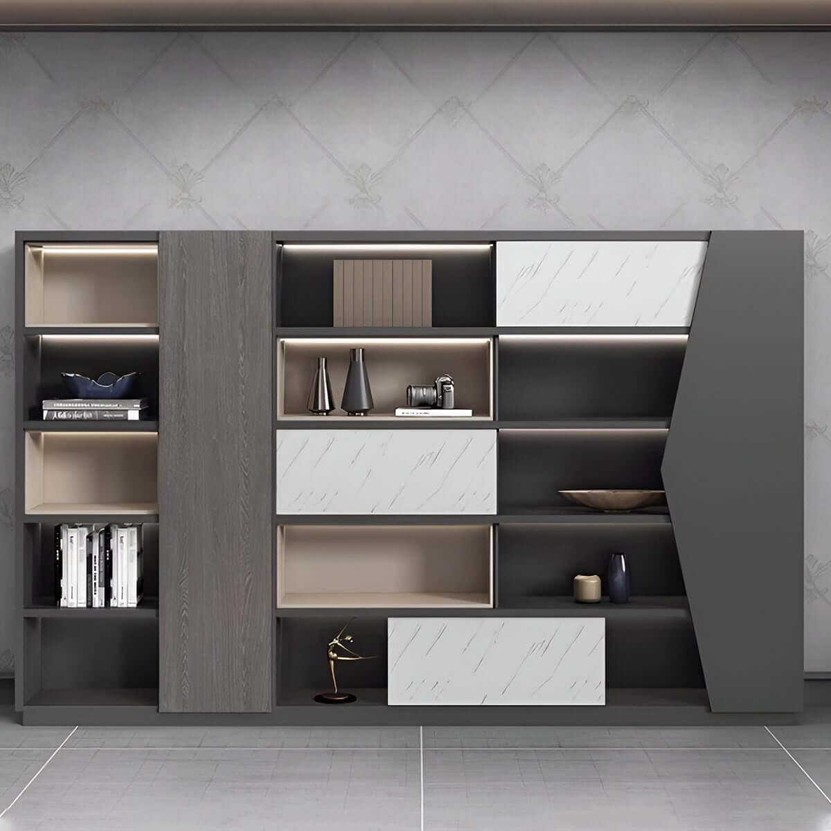 executive wooden bookcase cabinets and display cabinets kaguyasuLBG K039 main image