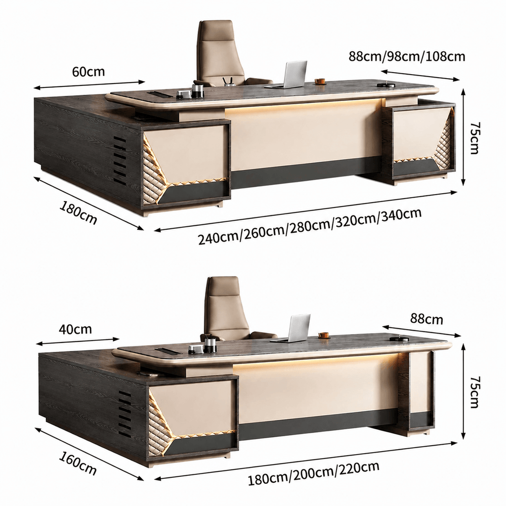 front dimensions modern executive desk large office desk lbz k052 2
