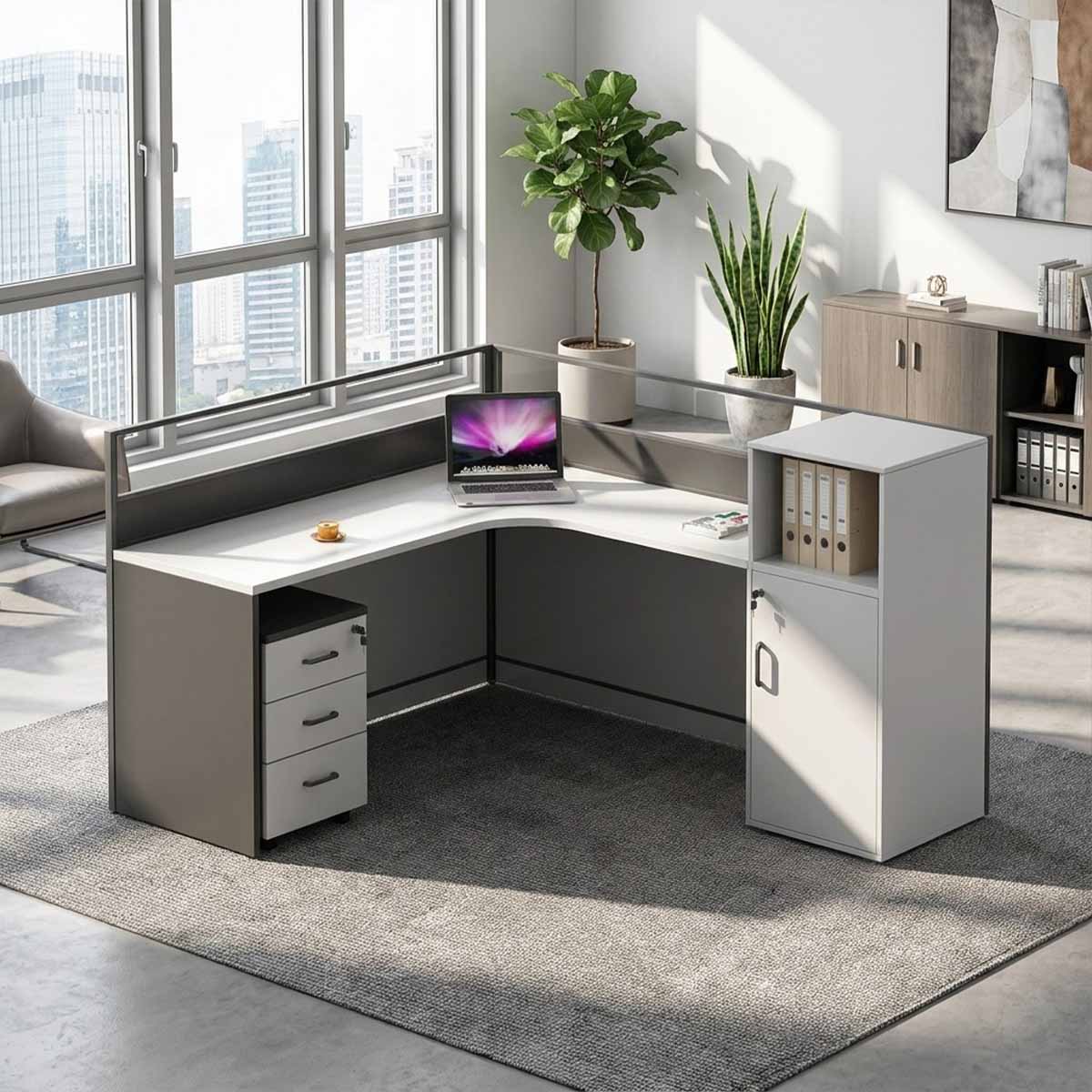 l shaped office desk work station kaguyasuBGZ k 209 main images 2 Hauptbild