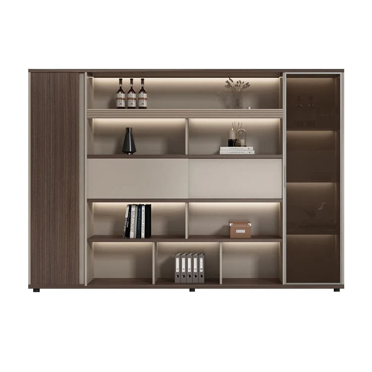 large brown bookcase cabinets and display cabinets kaguyasuLBG K005 main images 2