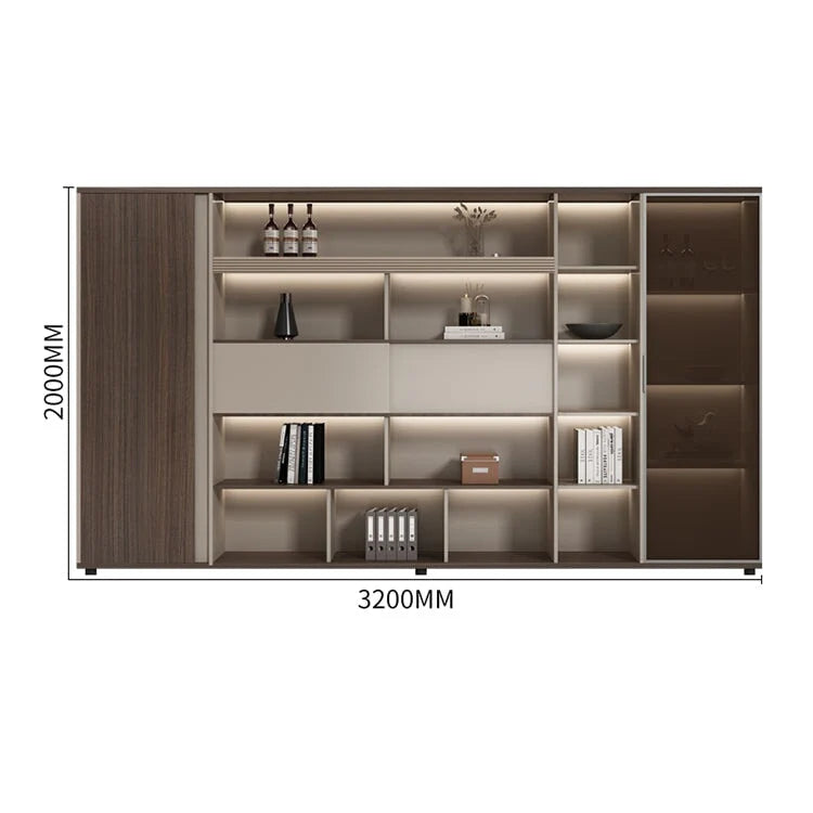 large brown bookcase cabinets and display cabinets kaguyasuLBG K005 main images 5