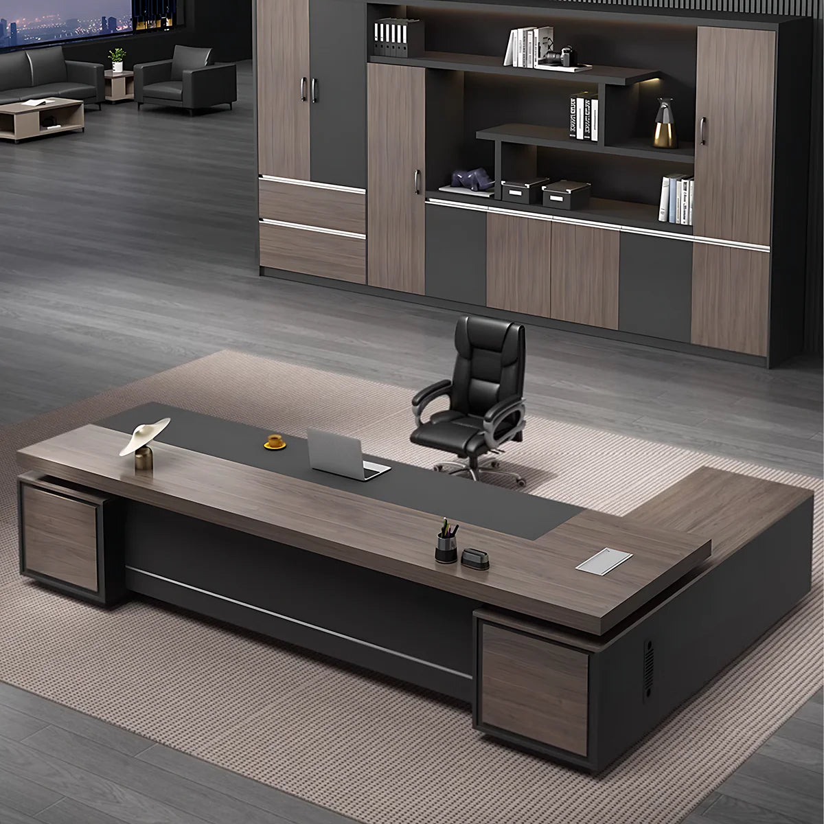 luxury desk l shaped executive desk with storage drawers kaguyasuLBZ 2147 main images 27 Hauptbild