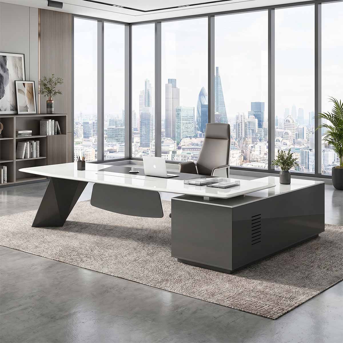 luxury executive desk high gloss l shaped desk kaguyasuLBZ 2150 main images