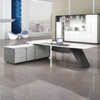luxury executive desk high gloss l shaped desk kaguyasuLBZ 2150 main images 11