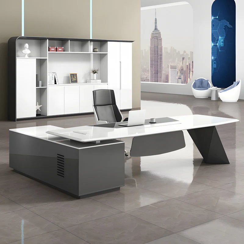 luxury executive desk high gloss l shaped desk kaguyasuLBZ 2150 main images 6