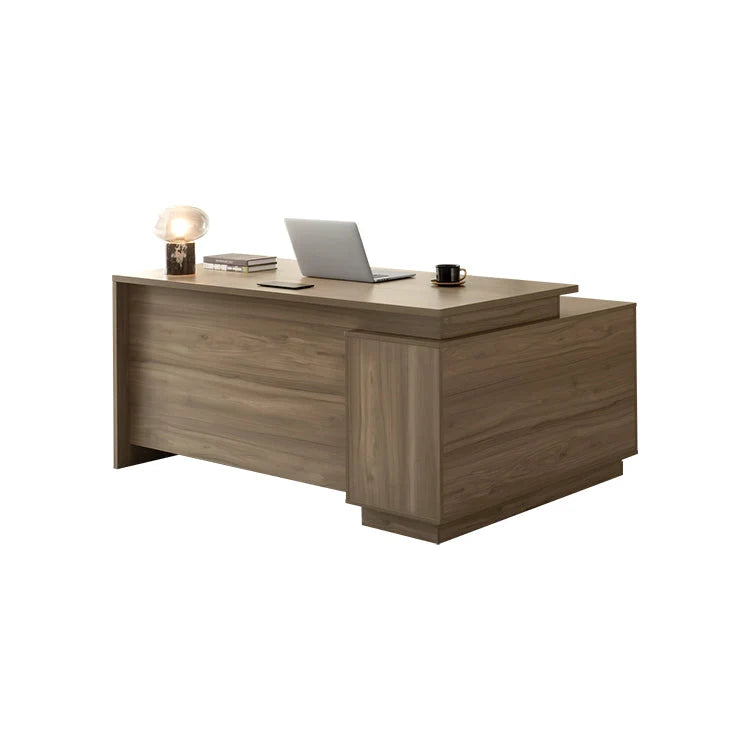 main image 2 walnut executive desk with return, storage and power LBZ-2141
