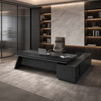 L-Shaped Executive Desk with File Drawers