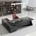 L-Shaped Executive Desk with File Drawers