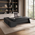 L-Shaped Executive Desk with File Drawers
