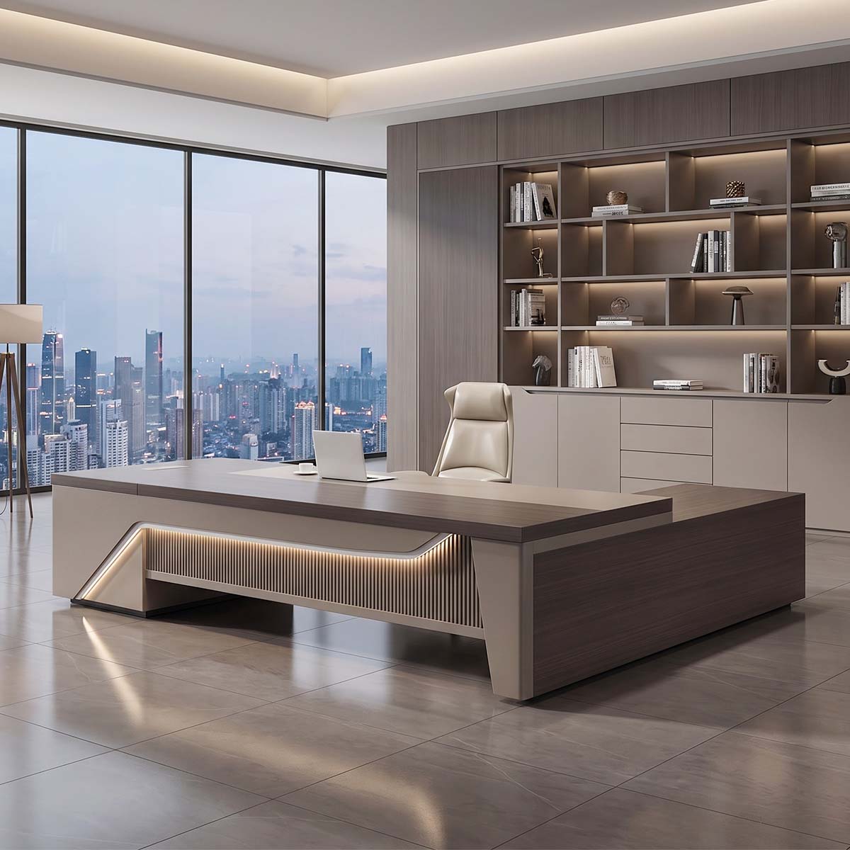 main image l shaped executive desk with side cabinet dial lock LBZ T068 3