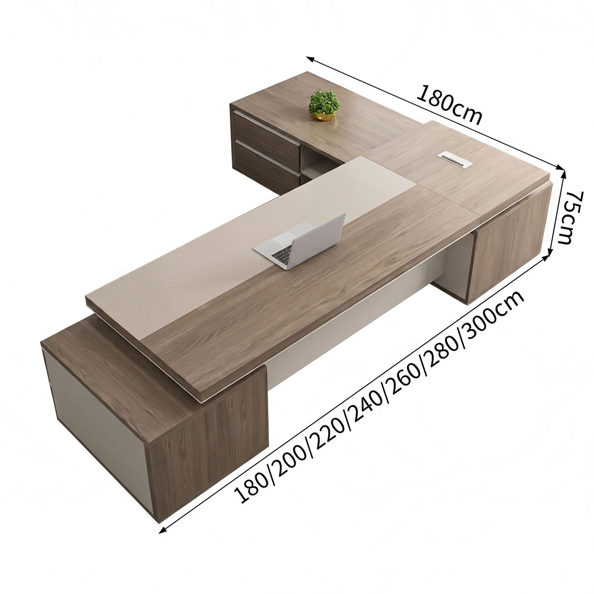 main image large executive desk with double sided storage cabinets LBZ C142 2 Hauptbild
