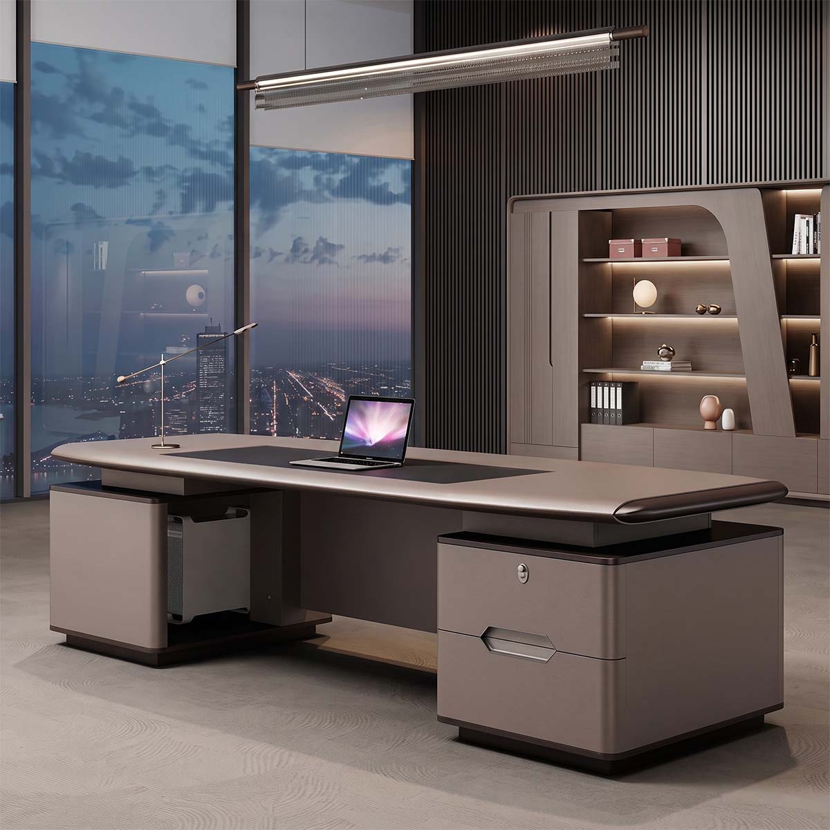 Moderner Designer-Cheftisch mit Seitenablage Zweitbild