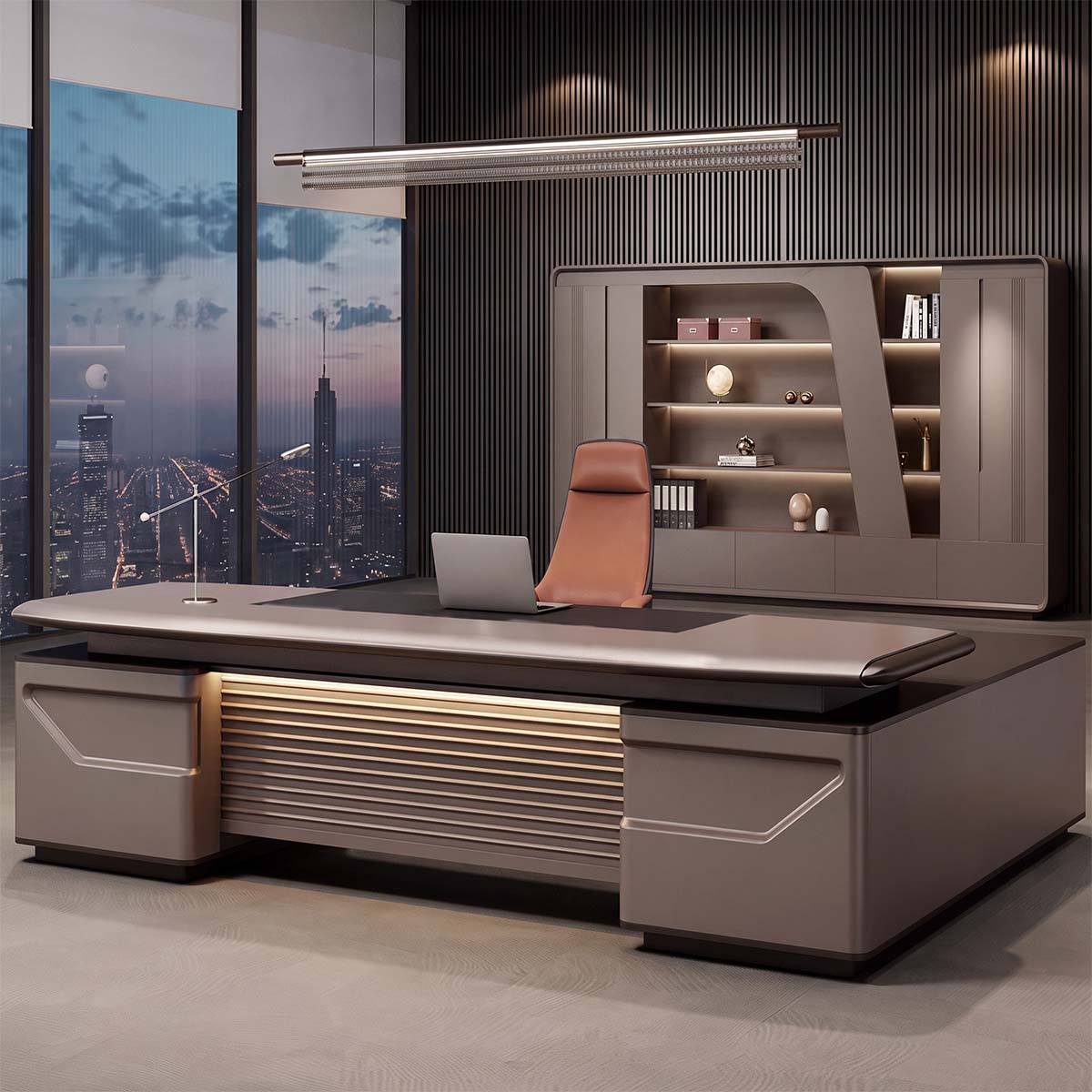 main image modern designer executive desk with side cabinet LBZ M098 2 Hauptbild