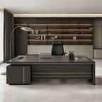 main image modern l shaped executive desk with power outlet side cabinet LBZ 605