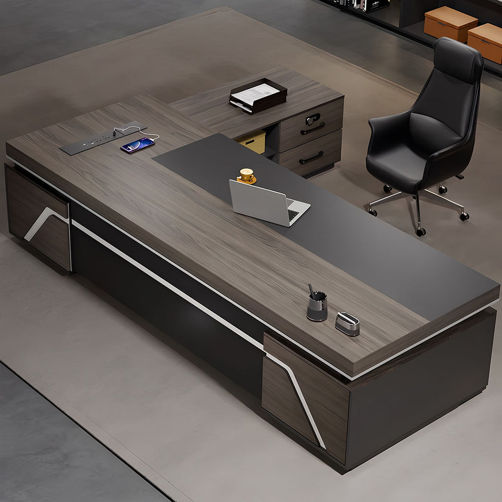 main image multifunctional president desk with power outlet pc ventilation LBZ M015 5