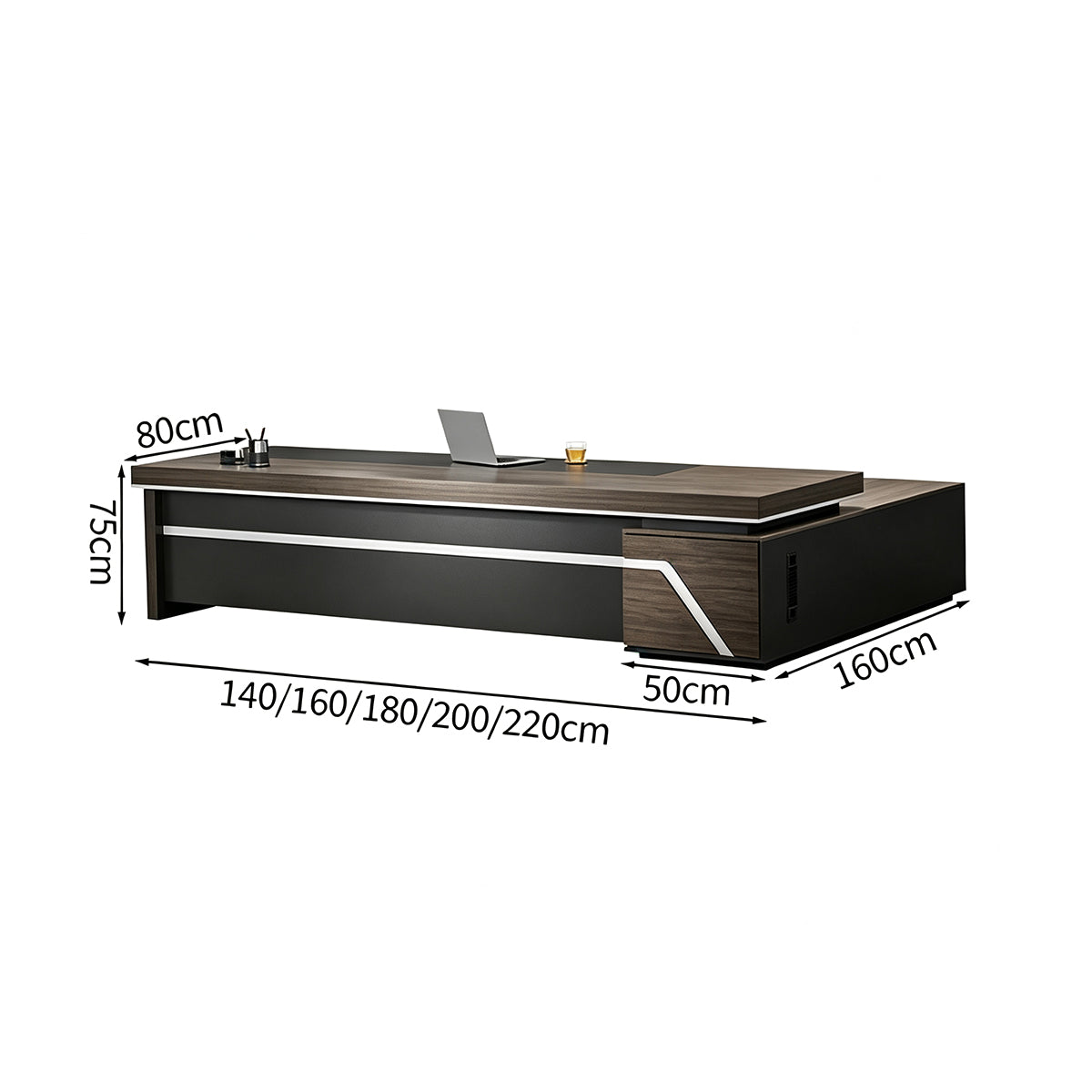 main image multifunctional president desk with power outlet pc ventilation LBZ M015 6