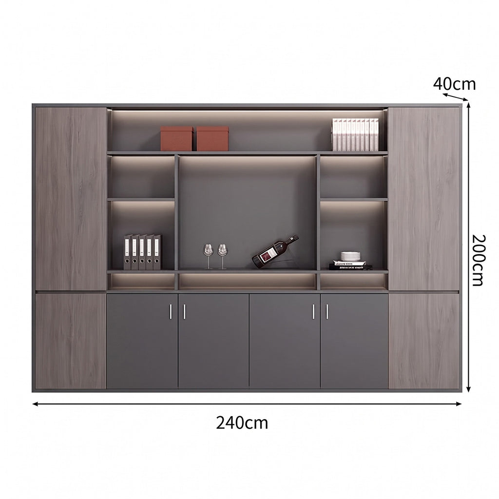main image wood grain modern executive desk with drawers LBZ C009 1