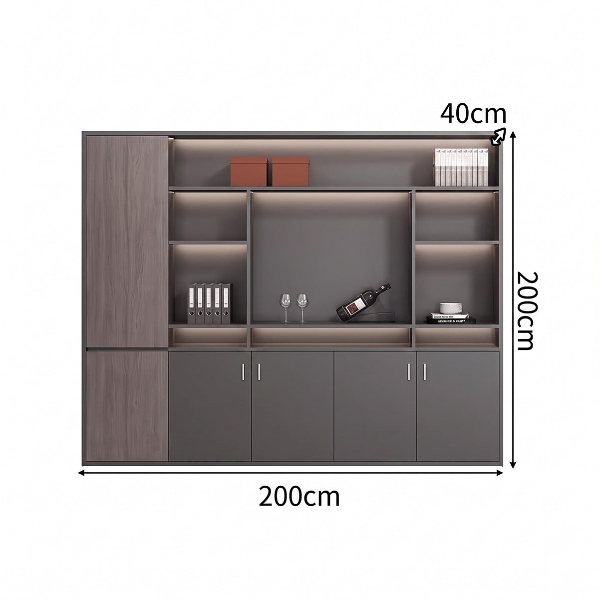 main image wood grain modern executive desk with drawers LBZ C009 2