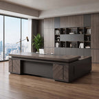 main image wood grain modern executive desk with drawers LBZ C009 2 8c3b8556 5b4c 401d aa8d d73b34fda79d