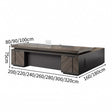 Wood-Grain Modern Executive Desk with Drawers