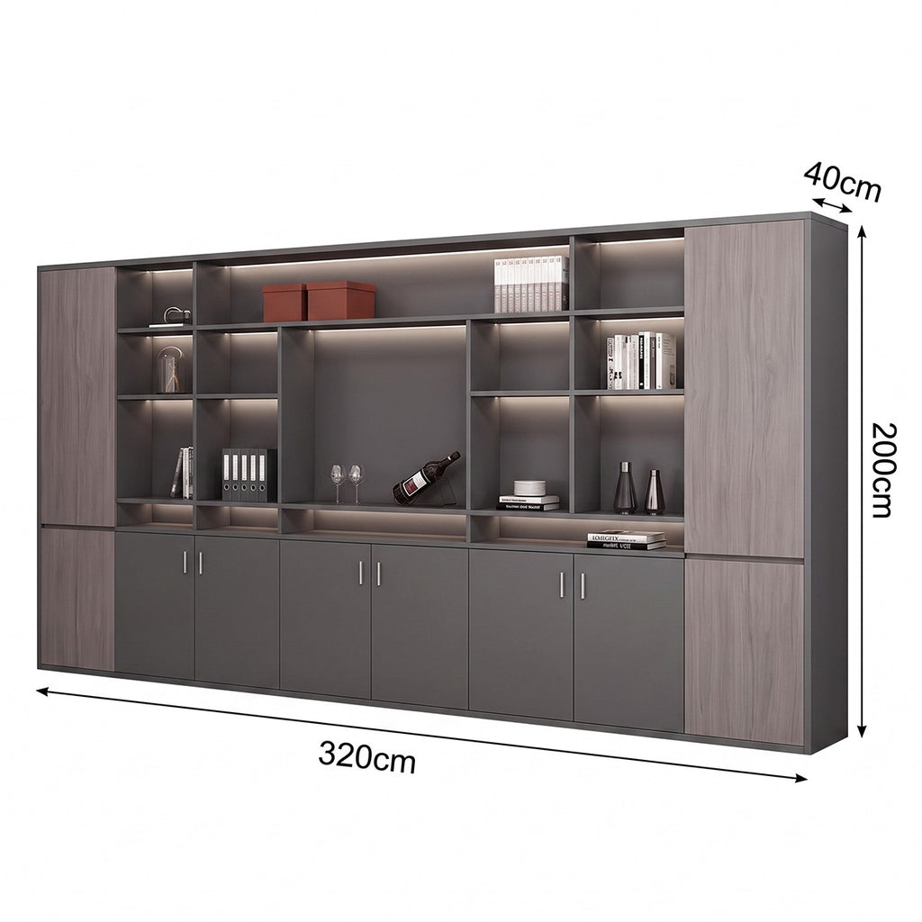 main image wood grain modern executive desk with drawers LBZ C009 6