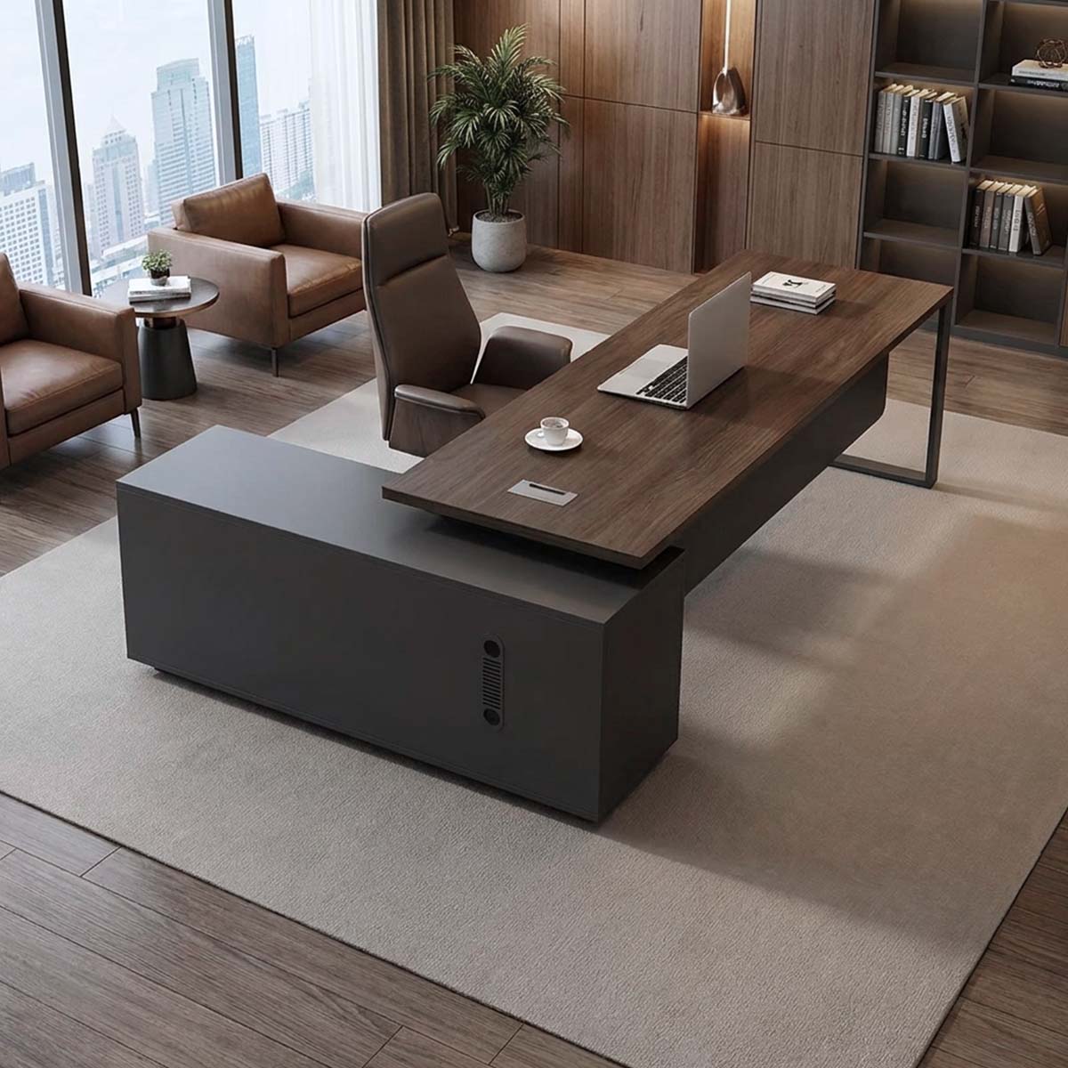 manager desk l shaped modern office desk with storage kaguyasuLBZ 10164 main images 4 Hauptbild