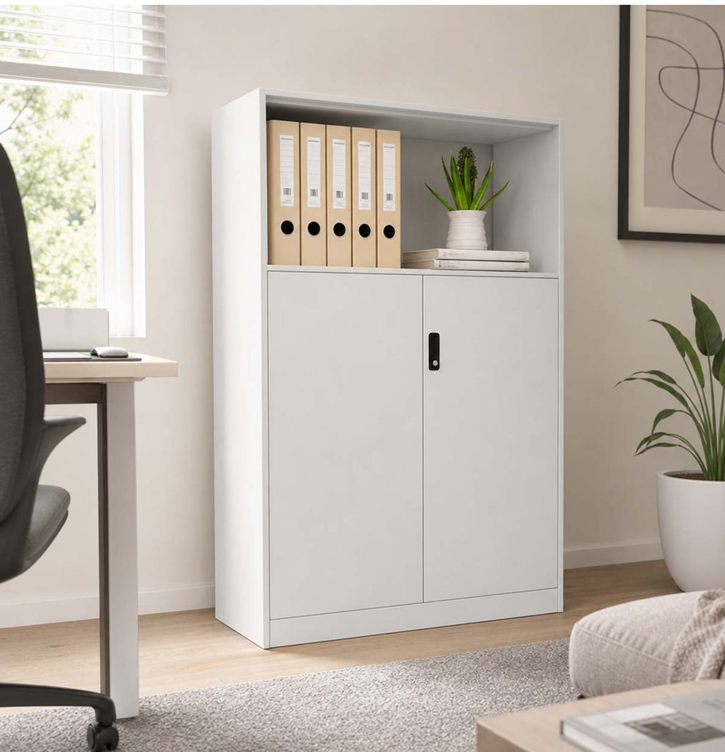 minimalist bookshelf unit white steel cupboard display kaguyasuCWG C080 main images 1
