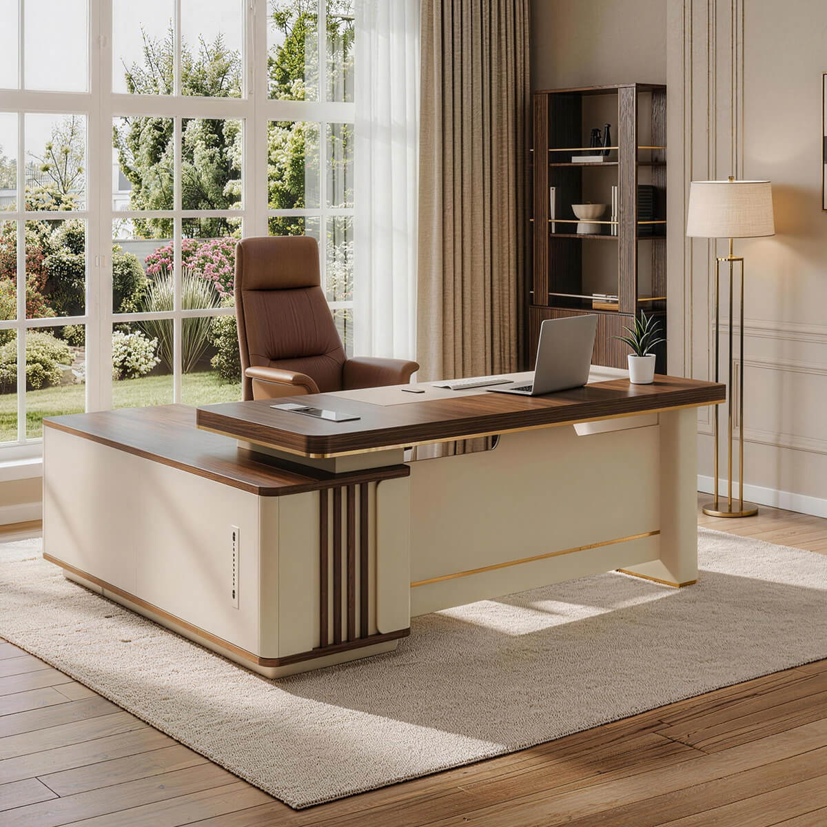 minimalist corner desk executive desk with lock kaguyasuLBZ 7214 main images