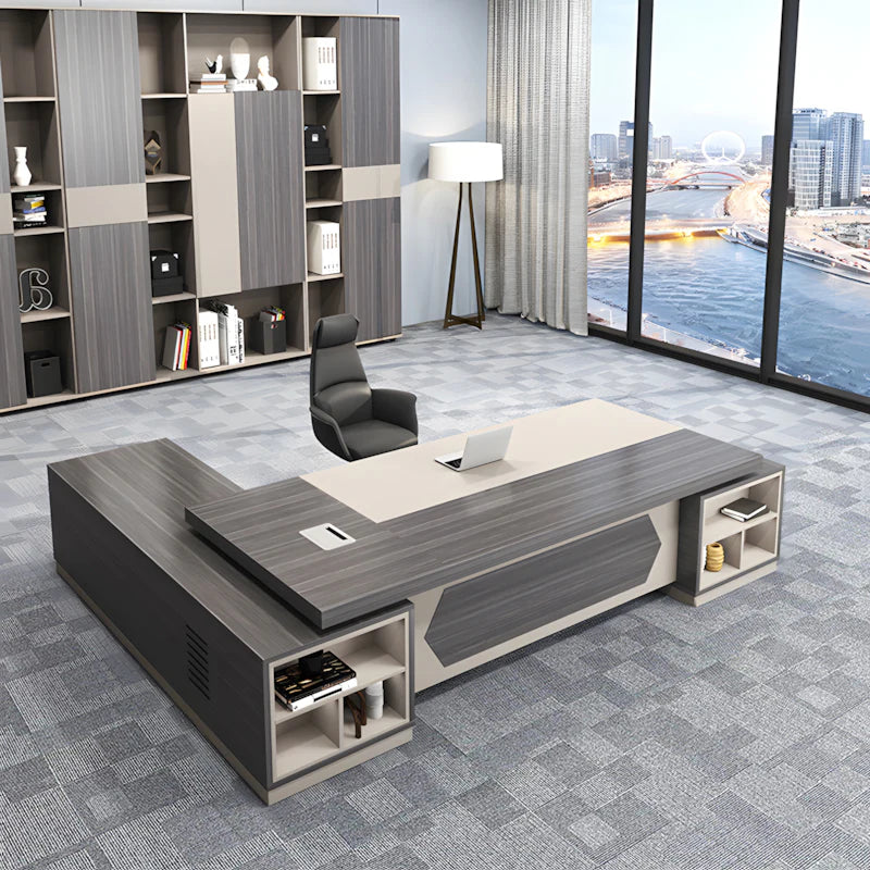 modern boss desk two tone l shaped executive desk kaguyasuLBZ 2191 main images 14