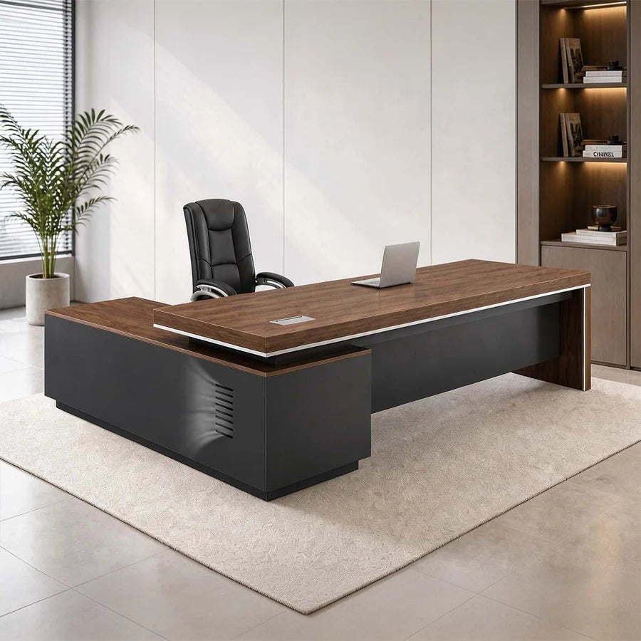 modern executive desk walnut desk with storage drawers kaguyasuLBZ 754 main images