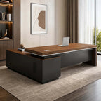 modern executive desk walnut desk with storage drawers kaguyasuLBZ 754 main images 5